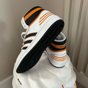 Adidas high top orange and black